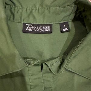 New York & Company Button Down Shirt, Kelly Green